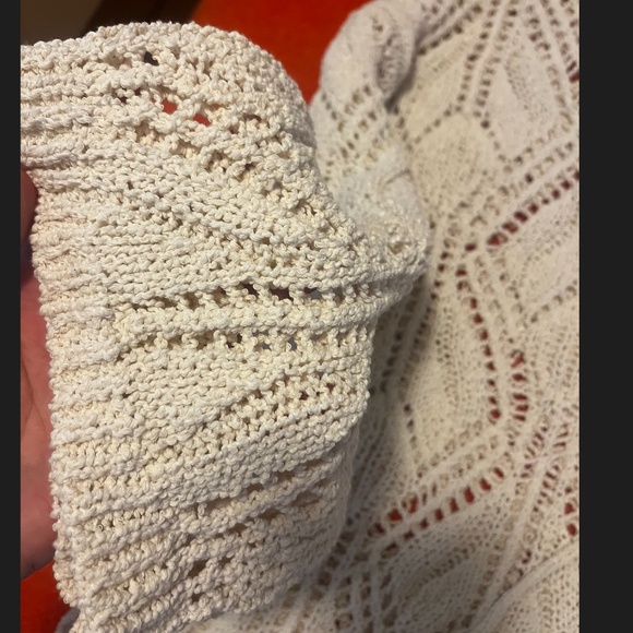 Zara ecru long sleeve pointelle knit tunic NWT - Picture 4 of 9